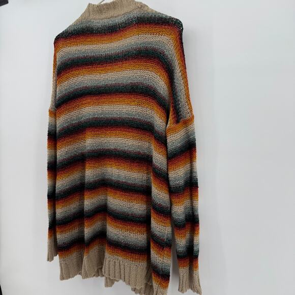 American Eagle Cardigan Striped Y2K Preppy Button Up Size Medium Rainbow Long - Picture 5 of 9